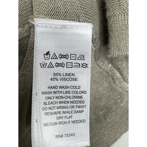 Cynthia Rowley Cardigan Linen Open Front Hooded Roll Tab Long Sleeve Pockets S - Picture 6 of 9